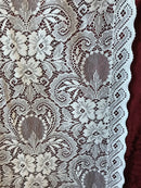 Marthe - Victorian Style white Cotton Lace Curtain Panelling By The Metre- Width 90cms - 36""