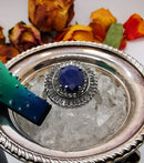 New Sapphire and Topaz 925 Sterling Silver with Rhodium Overlay Ring (Size V)