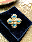 Vintage 1968 Christian Dior Cabochon & Rhinestone Brooch, rare collectible