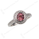 18ct White Gold Pink Tourmaline & Diamond Cluster Ring