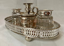 Georgian, George III, Old Sheffield Plate Pierced Gallery Inkstand, circa 1780 - 1800.