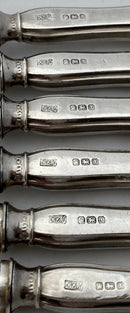 George V Cased Set of Silver Handled Dessert Knives & Forks for Six. Sheffield 1915 R. F. Mosley & Co.