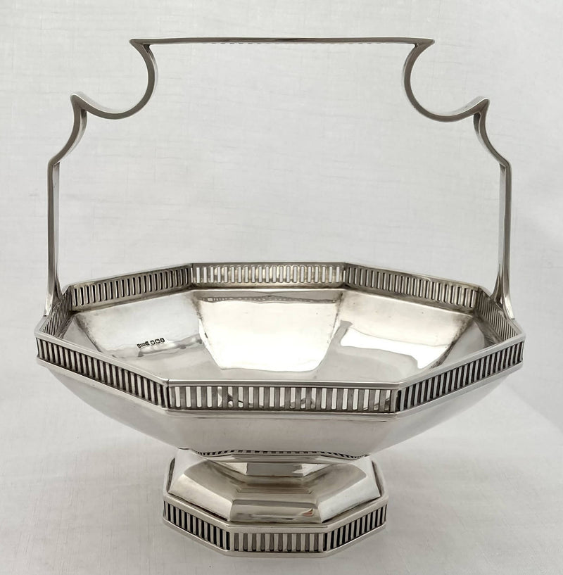 George V Octagonal Silver Basket. Sheffield 1918 Asprey & Co Ltd. 11.6 troy ounces.