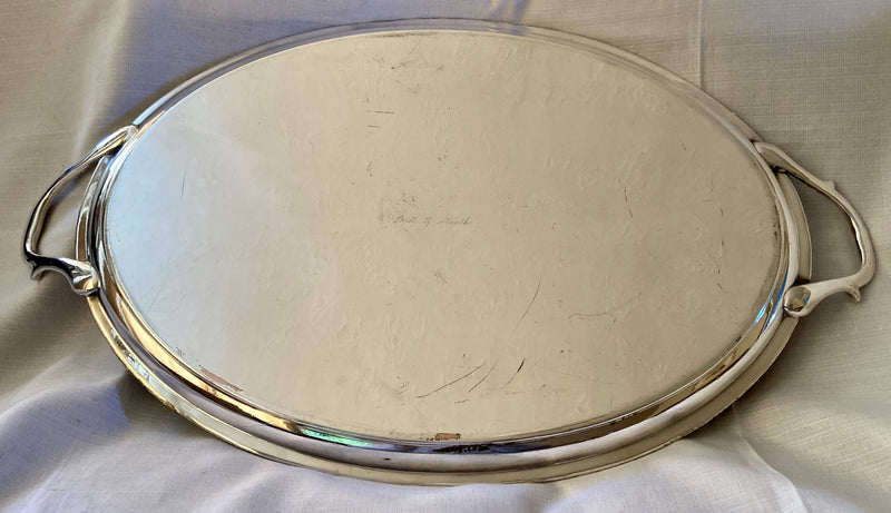 Georgian, George III period, Old Sheffield Plate serving tray from the Bull & Mouth Coaching Inn, City of London, circa 1790 - 1810.