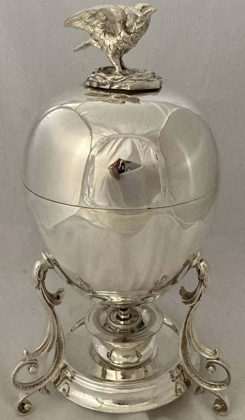 Silver Plated Egg Coddler with Bird & Nest Finial.