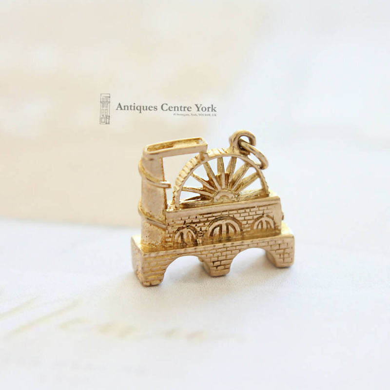 RARE 1960's 9ct Isle of Man Laxey Water Wheel Charm