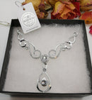 New Swarovski White Zirconia (Rnd) Necklace (Size 18 with 2 inch Extender) in Rhodium Overlay Sterling Silver