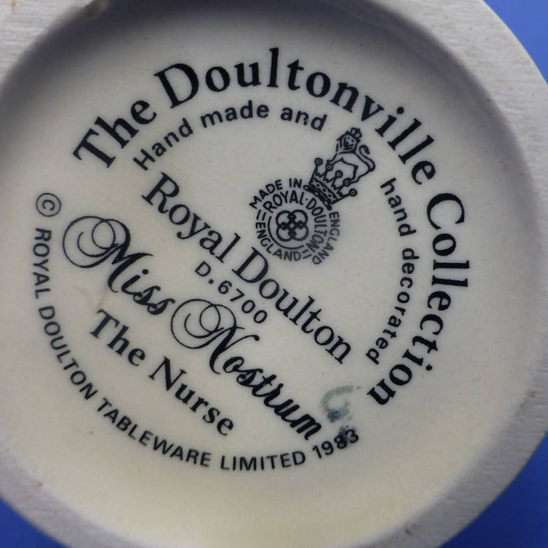 Royal Doulton Doultonville Toby Jug - Miss Nostrum the Nurse D6700