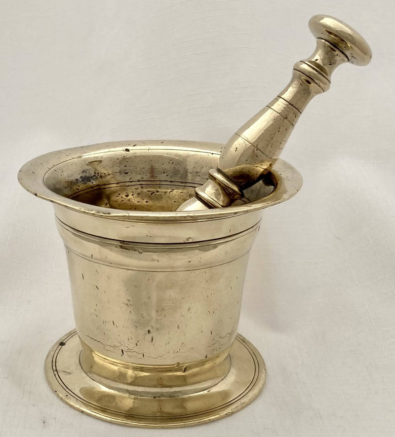 Early 18th Century Brass Mortar and Pestle
