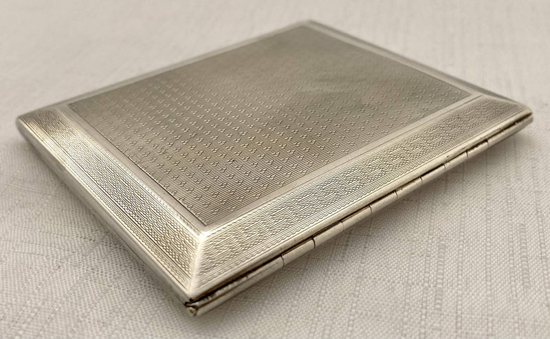 George V, Silver Cigarette Case. Chester 1929 Asprey & Co Ltd. 3.1 troy ounces.