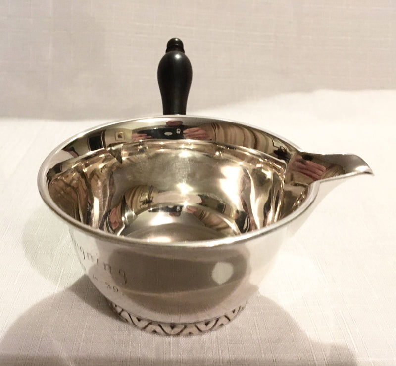 Danish 830 silver sauce pot. Assay marks for Christian Heise 1939.