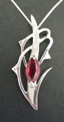 Jake: Ruby and zirconias silver pendant