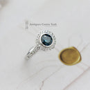 18ct White Gold Blue & White Diamond Cluster Ring