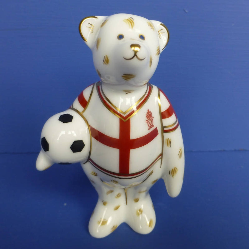 Royal Crown Derby Limited Edition Miniature Teddy Bear - England Footballer (Boxed)