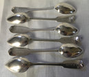 Georgian, George III, set of six silver teaspoons. Newcastle 1795 or 1819, Thomas Watson. 2.44 troy ounces.