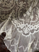 Copy of 2 Antique Corneley beautiful off white Cotton Lace Curtain Panels recuperated for projects reworking
