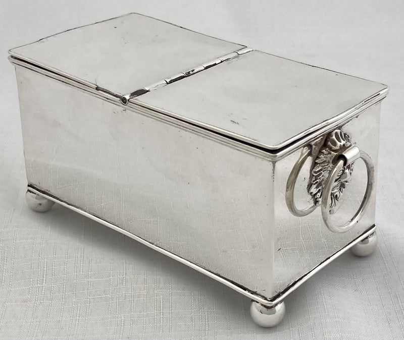 Early Victorian Silver Plate on Copper Inkstand, circa 1850.