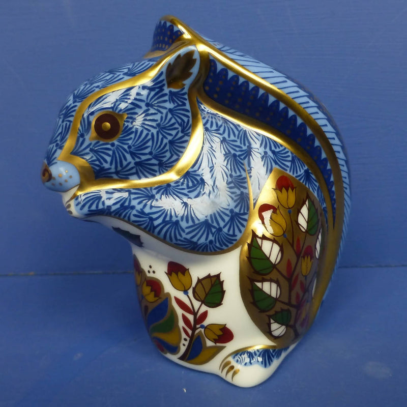 Royal Crown Derby Paperweight - Blue Squirrel (Boxed)