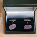 Silver enamel cufflinks