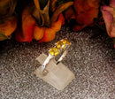 New Yellow Sapphire Trilogy Sterling Silver Ring - Size V