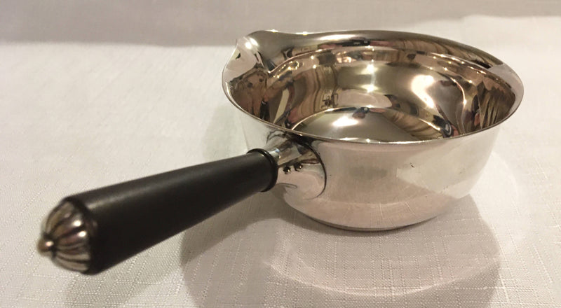 Danish 830 silver sauce pot by Carl M Cohr of Fredericia. Assay mark of Johannes Siggaard 1939.