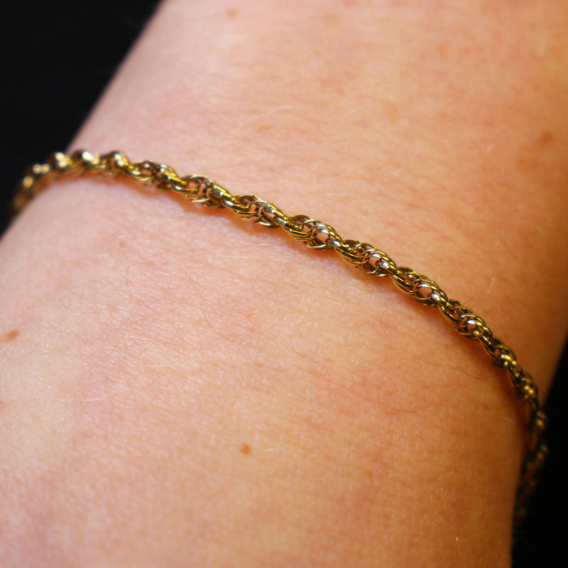 9ct gold rope twist bracelet