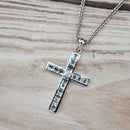 18ct White Gold Aquamarine & Diamond Cross