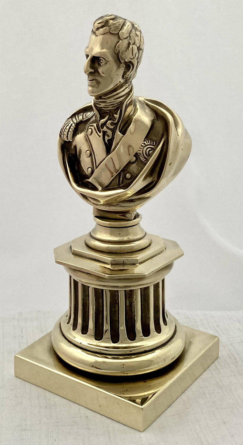 Duke of Wellington Pedestal Brass Bust.