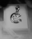 Diamond Initial silver charm pendant