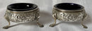 Georgian, George II, Pair of Silver Cauldron Salts with Liners. London 1759. 3.8 troy ounces.