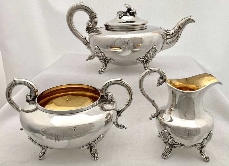 Late Georgian Old Sheffield Plate Tea Set. Blagden Hodgson & Co Sheffield, circa 1825 - 1835