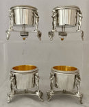 Napoleon Bonaparte Set of Four Silver Plated & Gilded Trefoil Salts. R. M. Johnson & Co. Sheffield circa 1880.