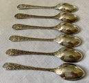 Aesthetic Movement cased set of naturalistic double struck teaspoons and sugar tongs, circa 1880 - 1900.