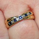 9ct sapphire and diamond ring