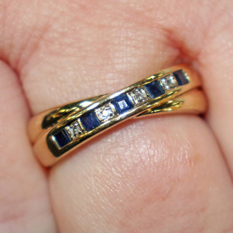 9ct sapphire and diamond ring