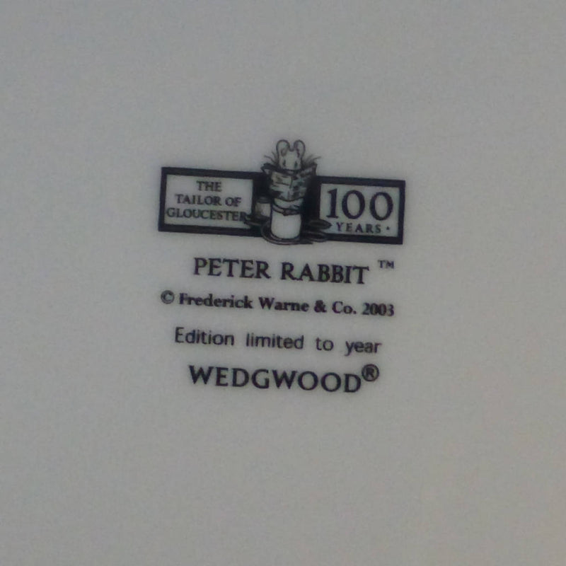 Wedgwood Beatrix Potter Centenary Plate Tailor Of Gloucester