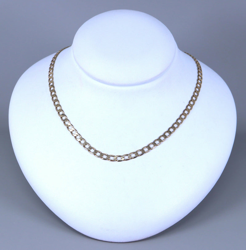 9ct Gold flat Curb Link Neck Chain.