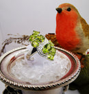 New Peridot 925 Sterling Silver Ring with Platinum Overlay Ring (Size N/O)