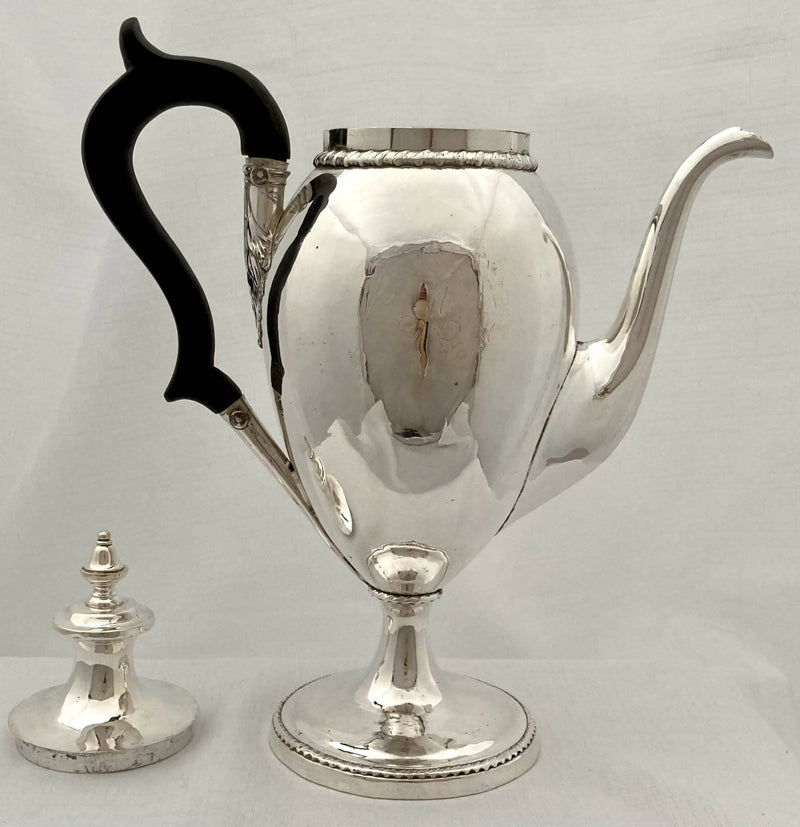 Georgian, George III, Old Sheffield Plate Pedestal Coffee Pot, circa 1800.