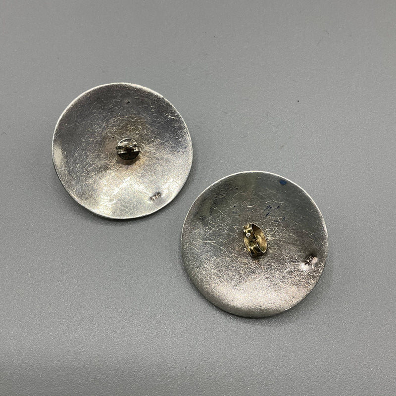 Sterling silver disc earrings