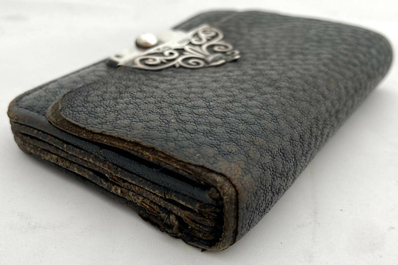 Late Victorian Silver Mounted Leather Purse. London 1900 William Amaziah Ellwick.