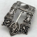 Large Figural Relief Wilhelmina Dutch Silver Buckle. 833 Standard 1908. 2.9 troy ounces.