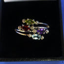 Silver Mixed Stone Ring P