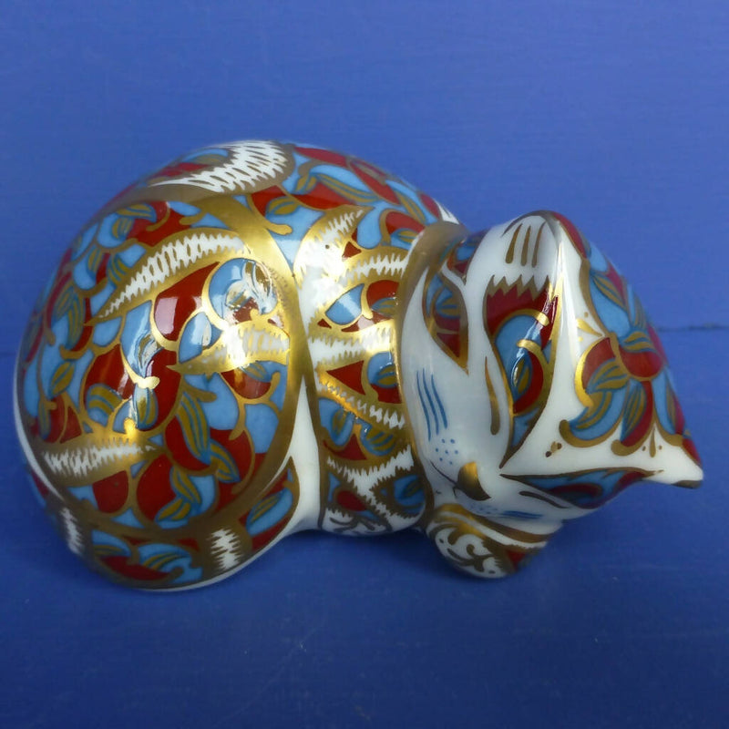 Royal Crown Derby Paperweight Contented Kitten