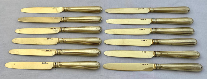 Georgian, George III, Thirty Six Piece Silver Gilt Dessert Service. London 1790 & 1791.