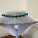 Turquoise foiled glass necklace