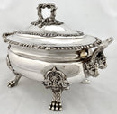 Victorian Silver Plated Lion Mask Soup Tureen, circa 1850.