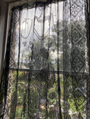 Rowana toile black pure Cotton madras Lace Curtain Panel 66"/120”