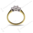 18ct Princess Cut Diamond 0.54ct 3 Stone Ring