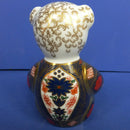 Royal Crown Derby Paperweight old Imari Solid Gold Band Teddy Bear (Boxed)